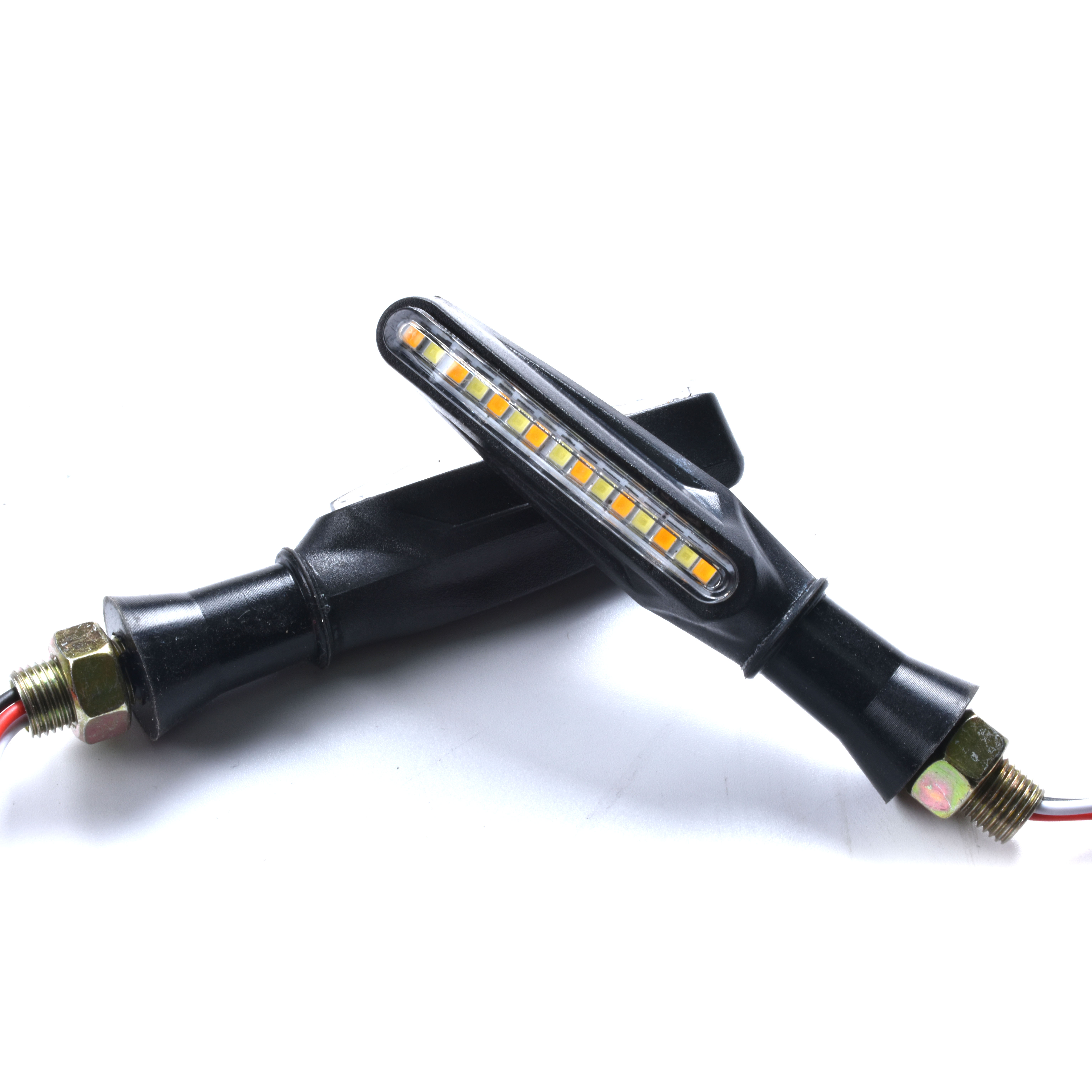 12v LED Motorcycle Front Handlebar Turning Light Universal Motorbike LED turn signal Water Flow Indicator light