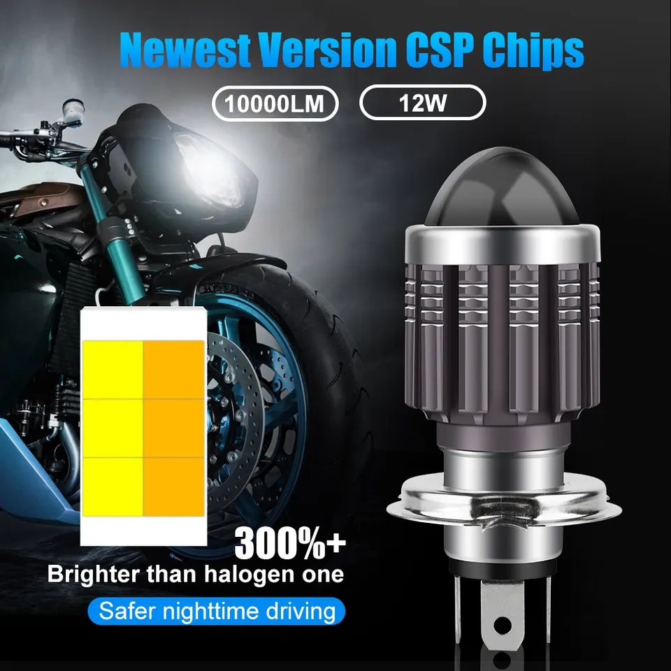 1.25 Inch Waterproof Dustproof Shockproof Mini Spotlight Led Mini Motorcycle Driving Light H4 H6 Dual Color Headlight Bulbs