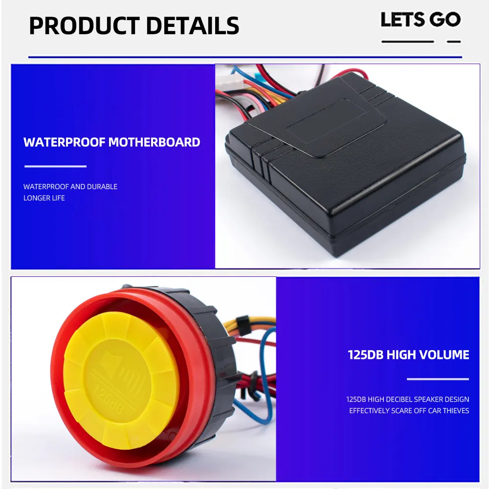 Dual lever 5 sensor anti theft remote control 125DB tweeter design sound security system alarm motorcycle