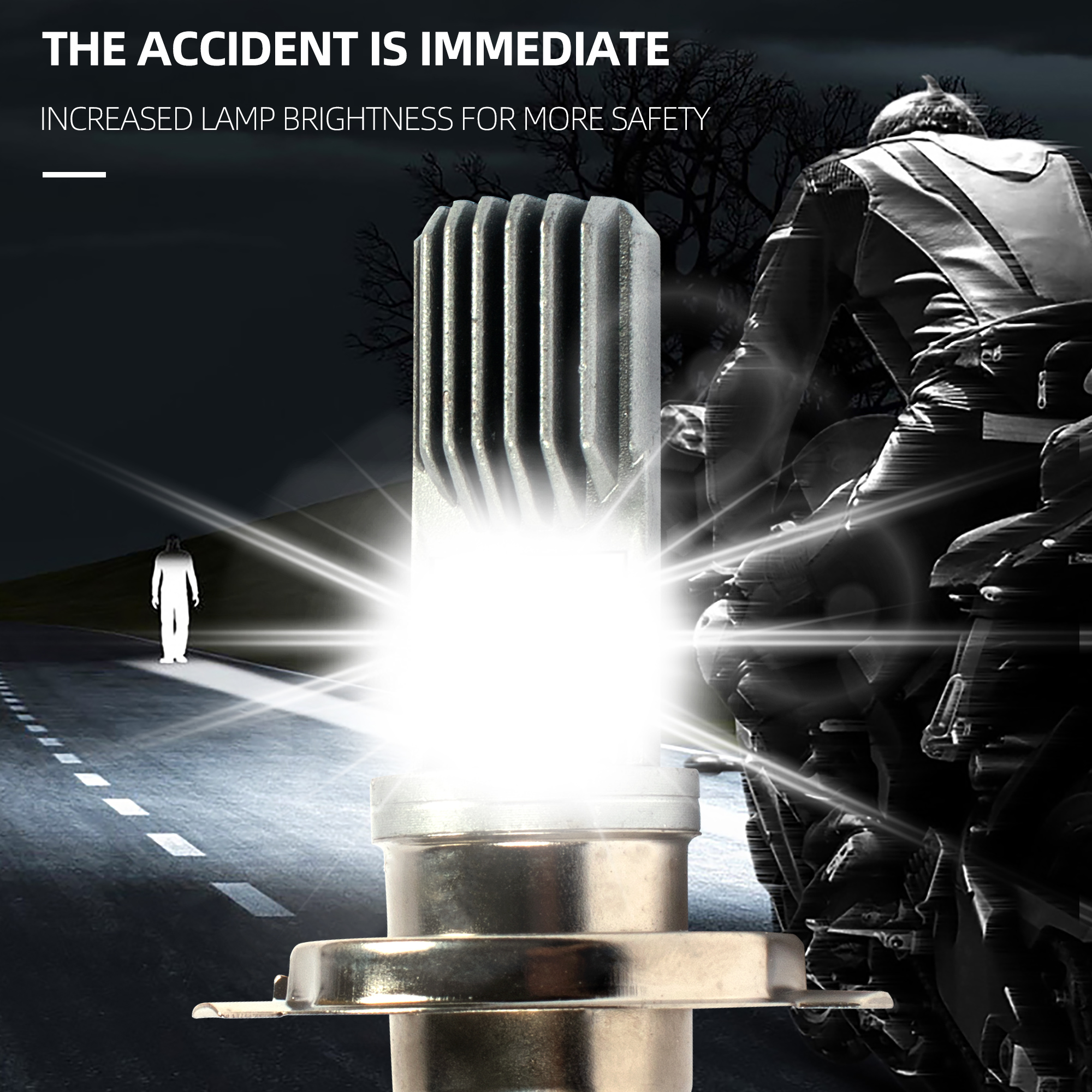 Motor Bike Accessories Motorcycle Lighting System Universal 12v Motorcycle Led H4 Headlight Bulb