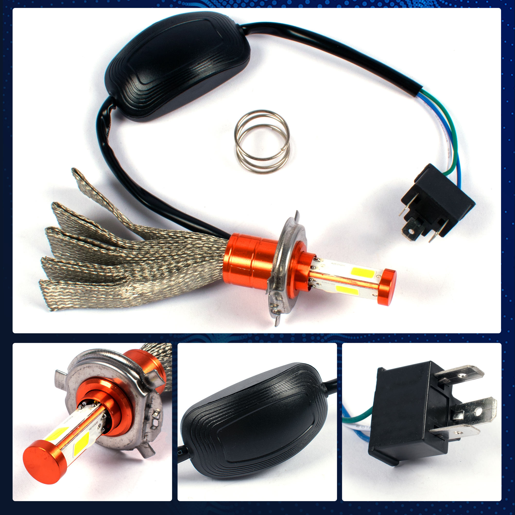 Motorcycle Led Headlight Copper Strip Cooling Led Driving Fog Light Car Spotlight H1 H4 Motorcycle Bulbs