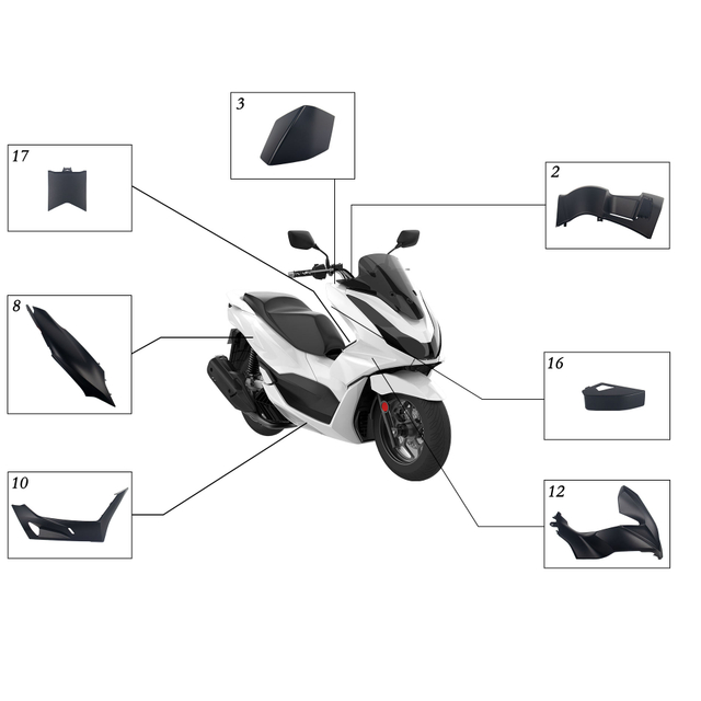 Motorcycle Parts Carbon Fiber Fairing Kit Plastic Body Parts For Honda 2021 PCX160 2018 PCX155