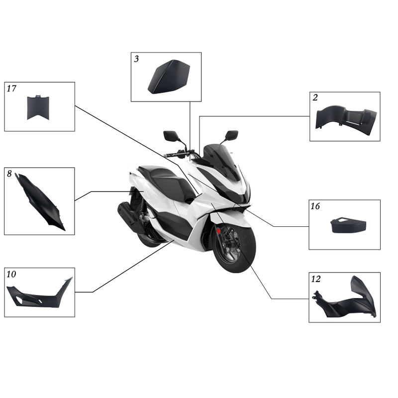 Motorcycle Parts Carbon Fiber Fairing Kit Plastic Body Parts For Honda 2021 PCX160 2018 PCX155
