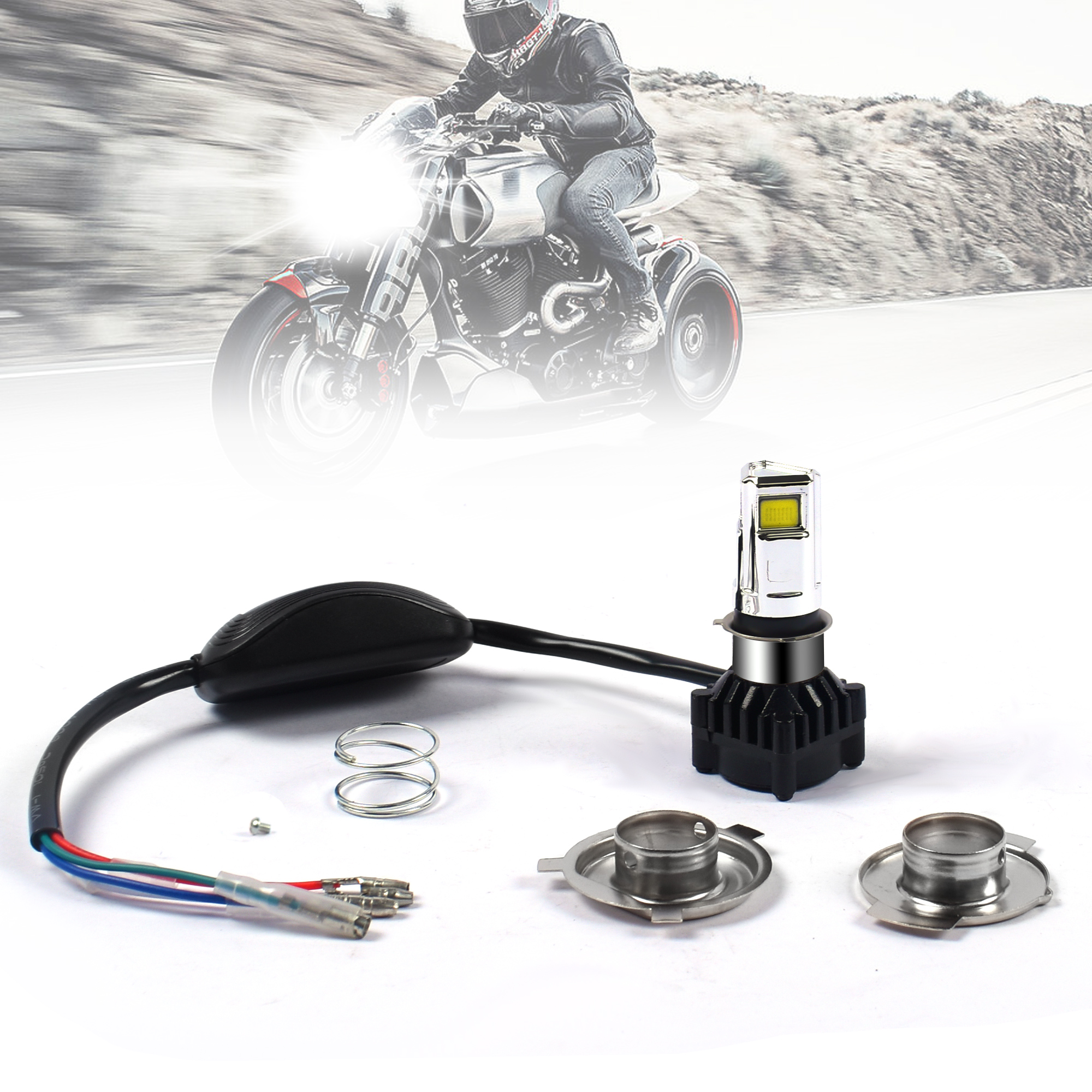 Mosaike Motorcycle Headlight Led Spotlight Super Bright Universal 10-30v 30w Motorcycle Headlamp Auto Parts