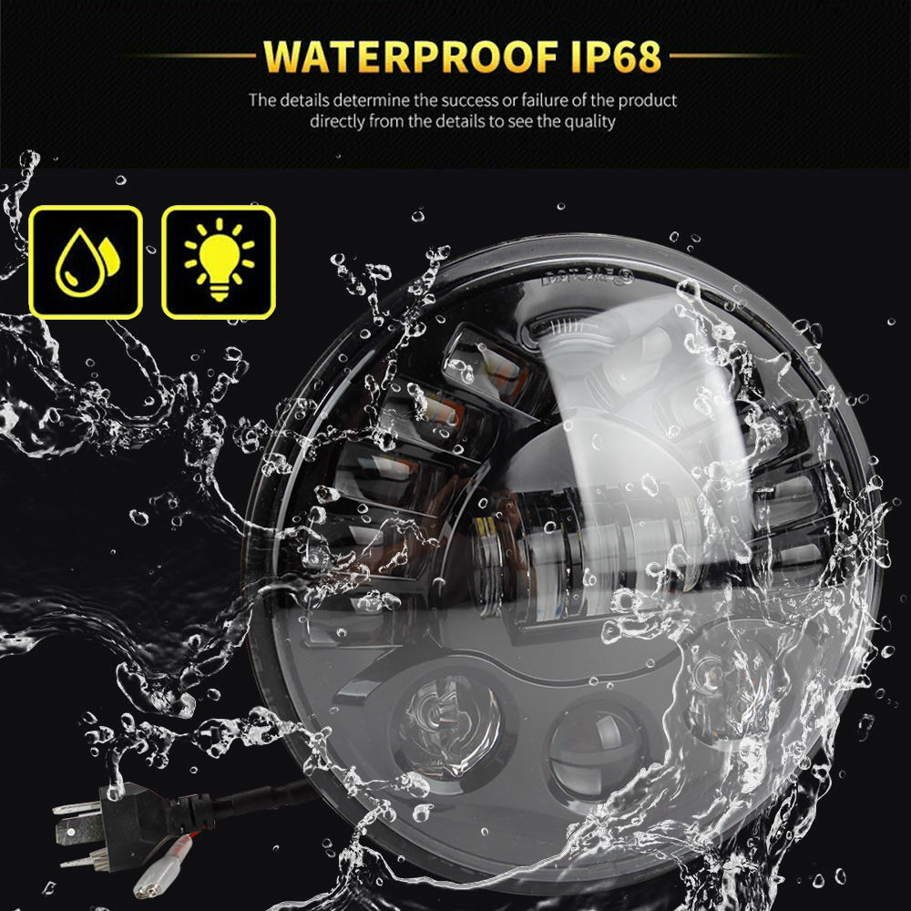 Factory Motorcycle Car Spotlight Waterproof 7" Inch Round Led Dirt Bike Headlight For Jeep Wrangler For Motorcycle