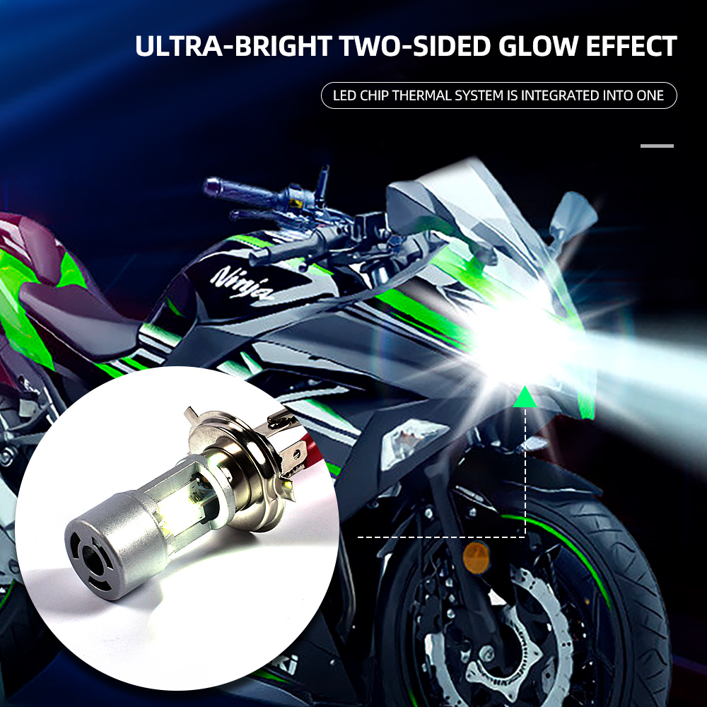 Motorcycle Parts Hot Sell COB Built-in Fan Motorcycle Head Light Fog Lamp Motorcycle Led Headlight Bulb