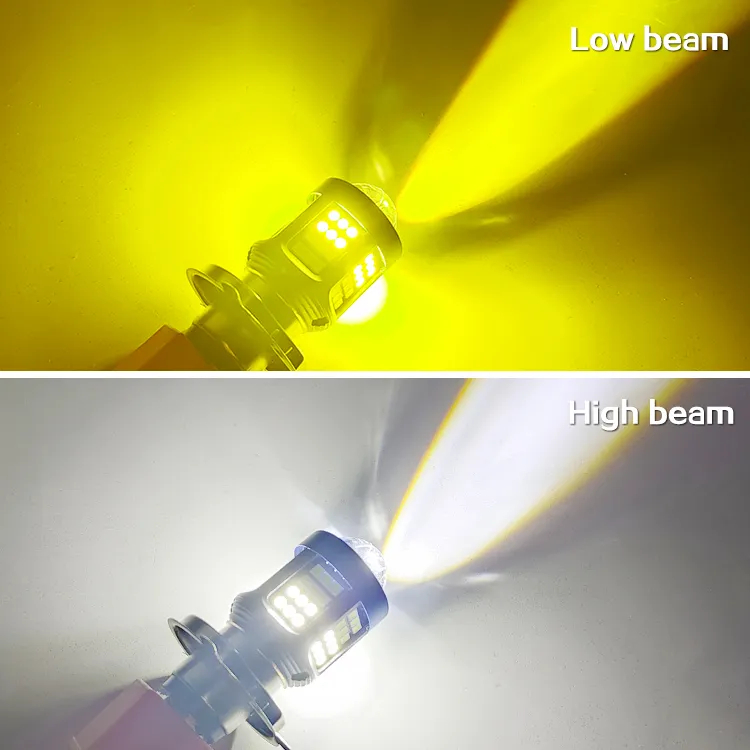 Motorcycle Led 9-80v Bulbs Highlight Lights Motorcycle H4 BA20D H6 Led Headlamp High Low Beam White Yellow
