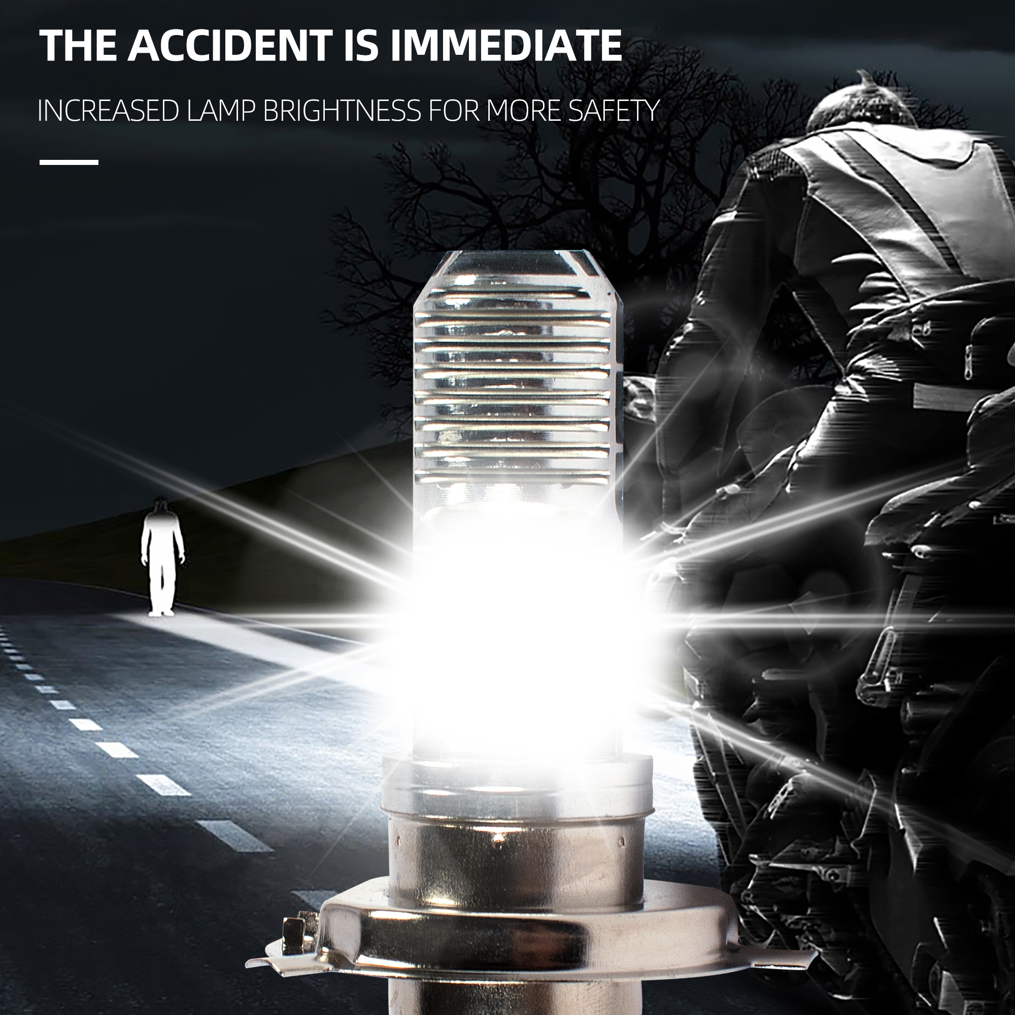 Universal 12v Mini Driving Light Bike H4 Headlight Led Bulb For Motorcycle