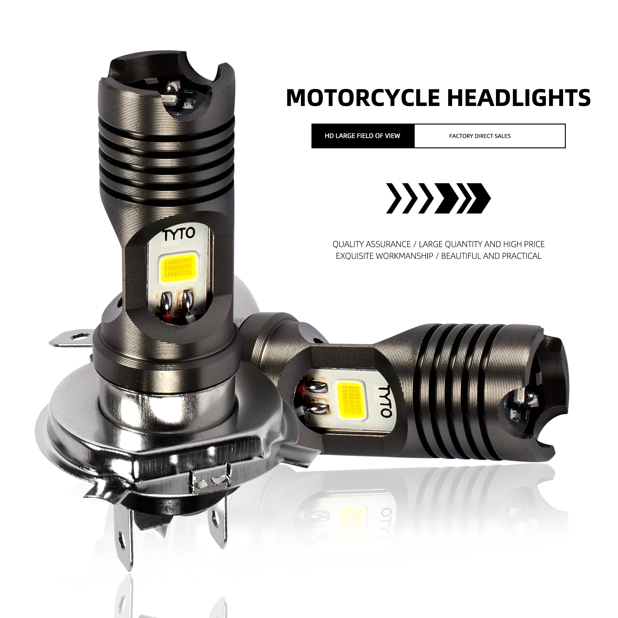 Motorcycle Led Headlights H4 Bulb Mini Driving Auxiliary Strobe Fog Lights Motorcycle Spotlights