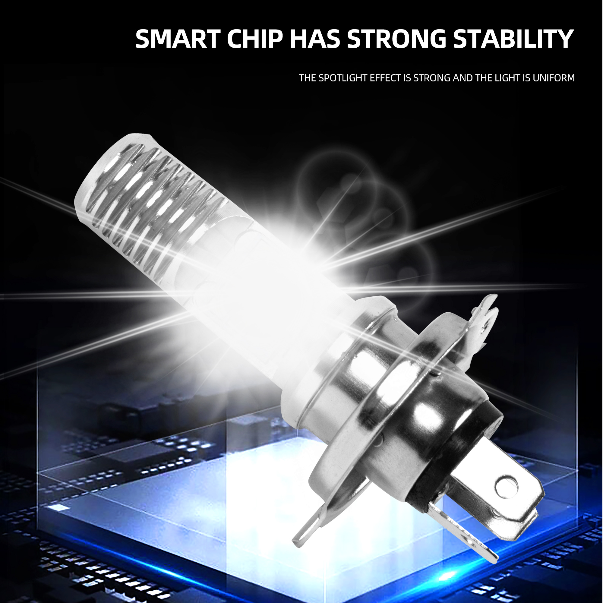 Motorcycle H4 Led Bulbs Light Headlight Replaceable Spotlight Motorbike Accessories