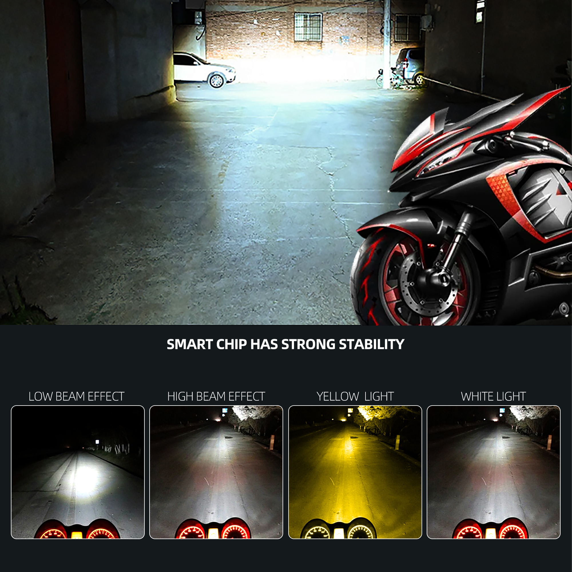 Motor Bike Accessories Motorcycle Lighting System Universal 12v Motorcycle Led H4 Headlight Bulb