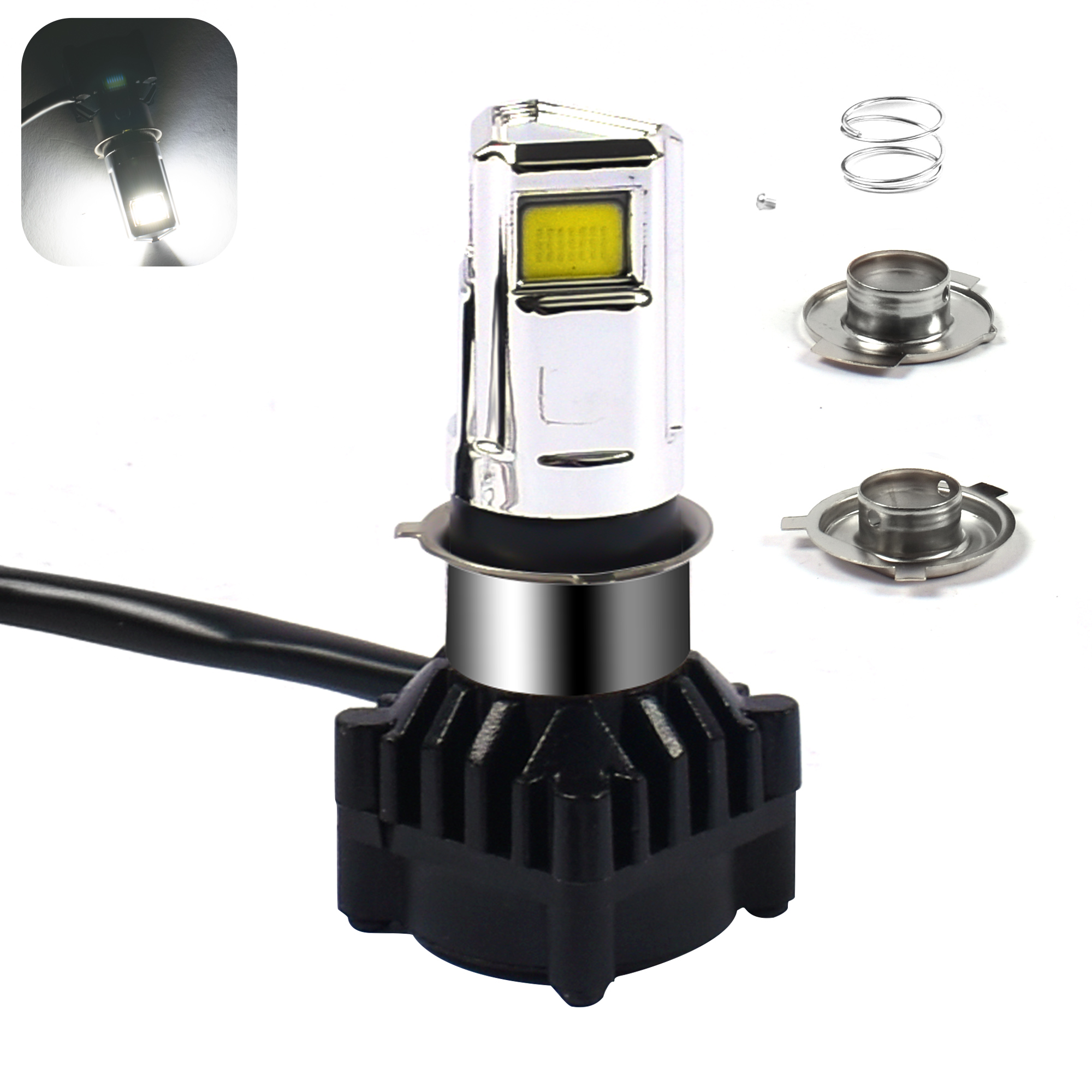 Mosaike Motorcycle Headlight Led Spotlight Super Bright Universal 10-30v 30w Motorcycle Headlamp Auto Parts