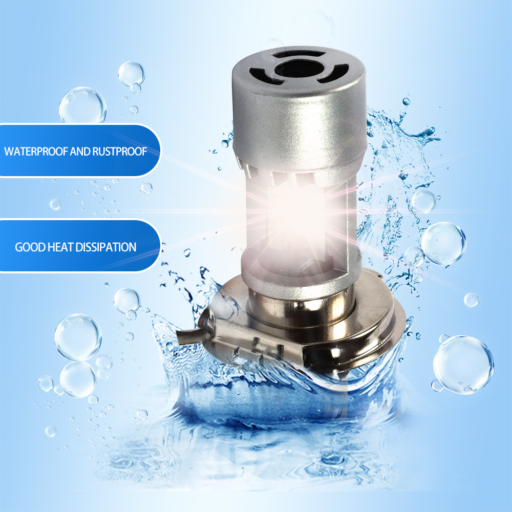 Motorcycle Parts Hot Sell COB Built-in Fan Motorcycle Head Light Fog Lamp Motorcycle Led Headlight Bulb