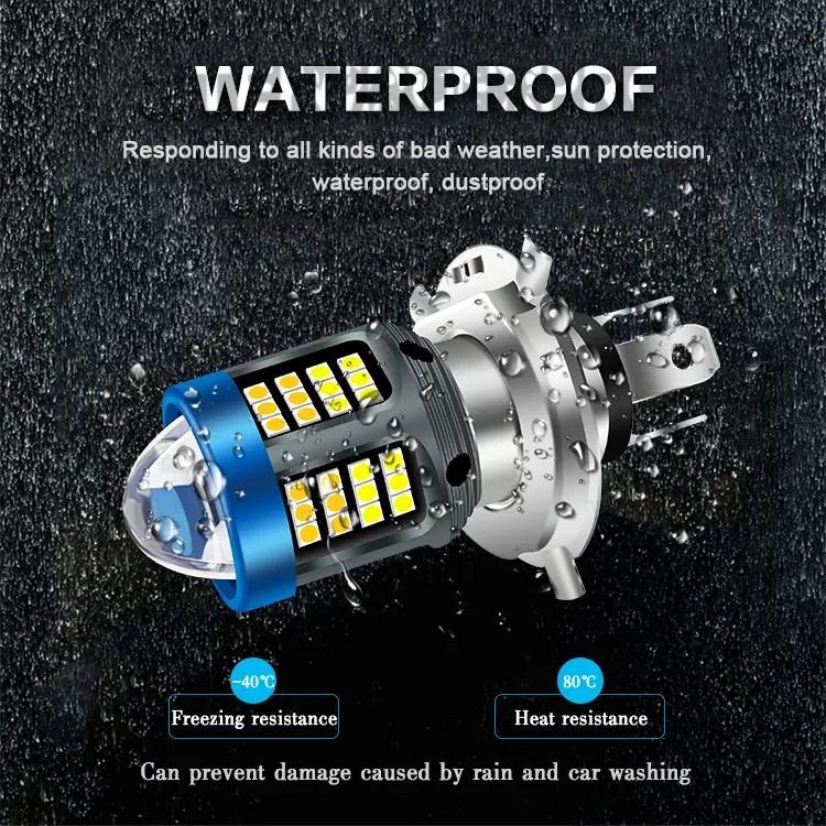 Motorcycle Led 9-80v Bulbs Highlight Lights Motorcycle H4 BA20D H6 Led Headlamp High Low Beam White Yellow