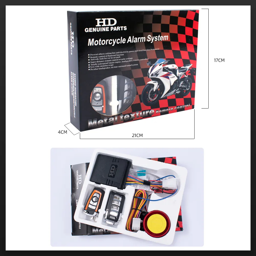 Universal 125DB tweeter design lever 5 sensor anti theft far transmission sound alarm motorcycle locks