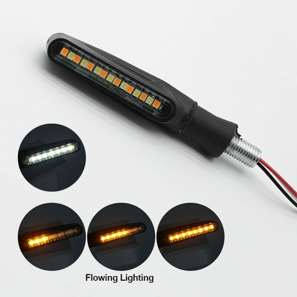 12v LED Motorcycle Front Handlebar Turning Light Universal Motorbike LED turn signal Water Flow Indicator light