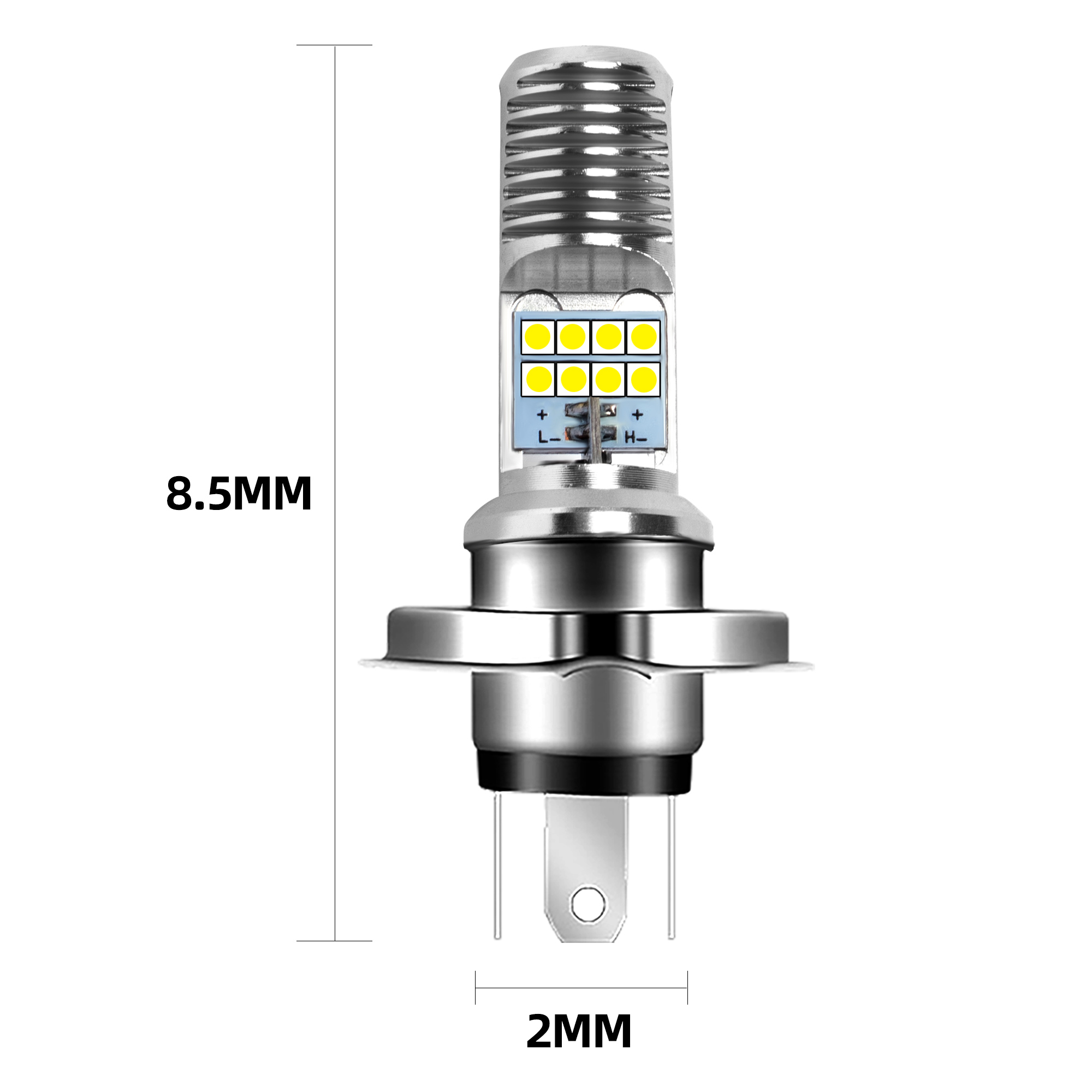 Motorcycle H4 Led Bulbs Light Headlight Replaceable Spotlight Motorbike Accessories