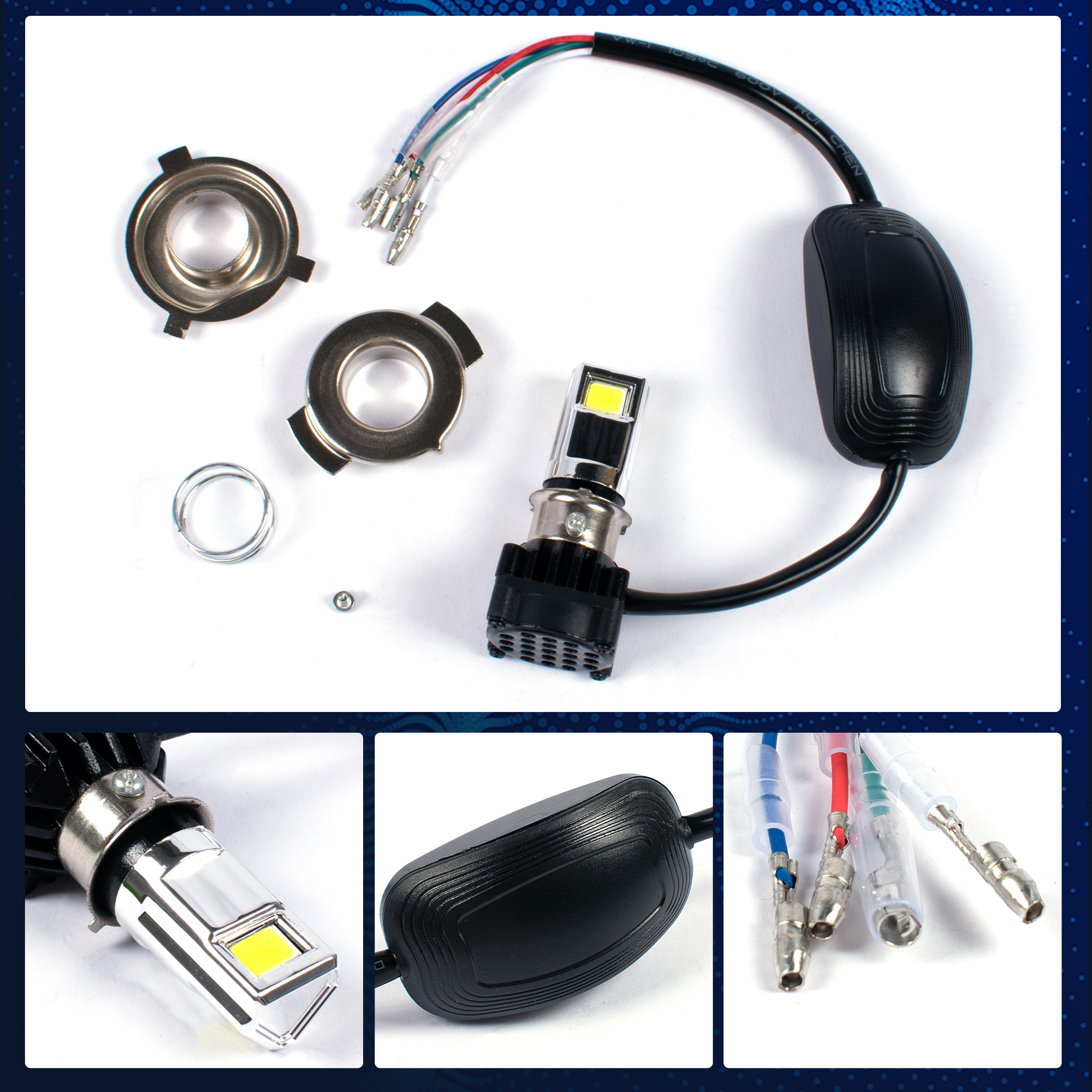 Mosaike Motorcycle Headlight Led Spotlight Super Bright Universal 10-30v 30w Motorcycle Headlamp Auto Parts