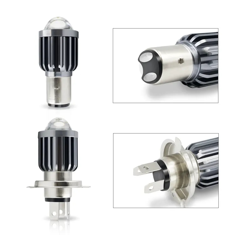 1.25 Inch Waterproof Dustproof Shockproof Mini Spotlight Led Mini Motorcycle Driving Light H4 H6 Dual Color Headlight Bulbs