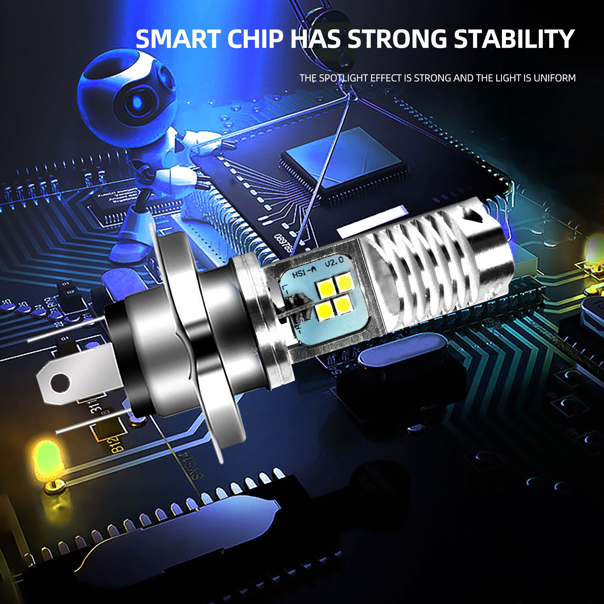 Motorcycle H4 Led Headlight For Strobe Mini Light Spotlights Headlight Headlights Led Bike Bulb Driving