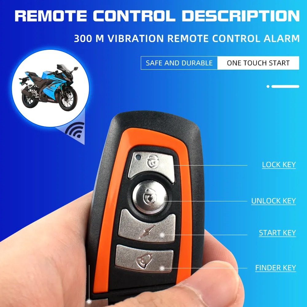 Universal 125DB tweeter design lever 5 sensor anti theft far transmission sound alarm motorcycle locks