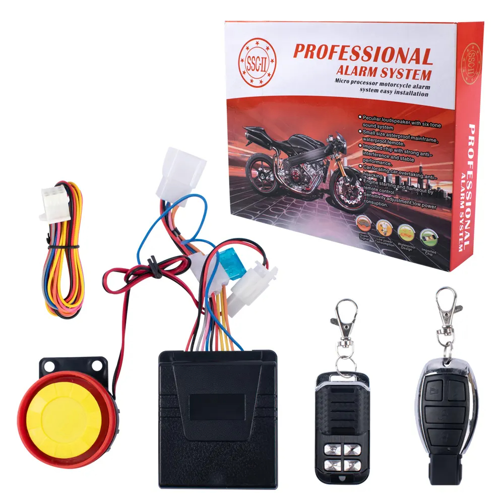 Dual lever 5 sensor anti theft remote control 125DB tweeter design sound security system alarm motorcycle