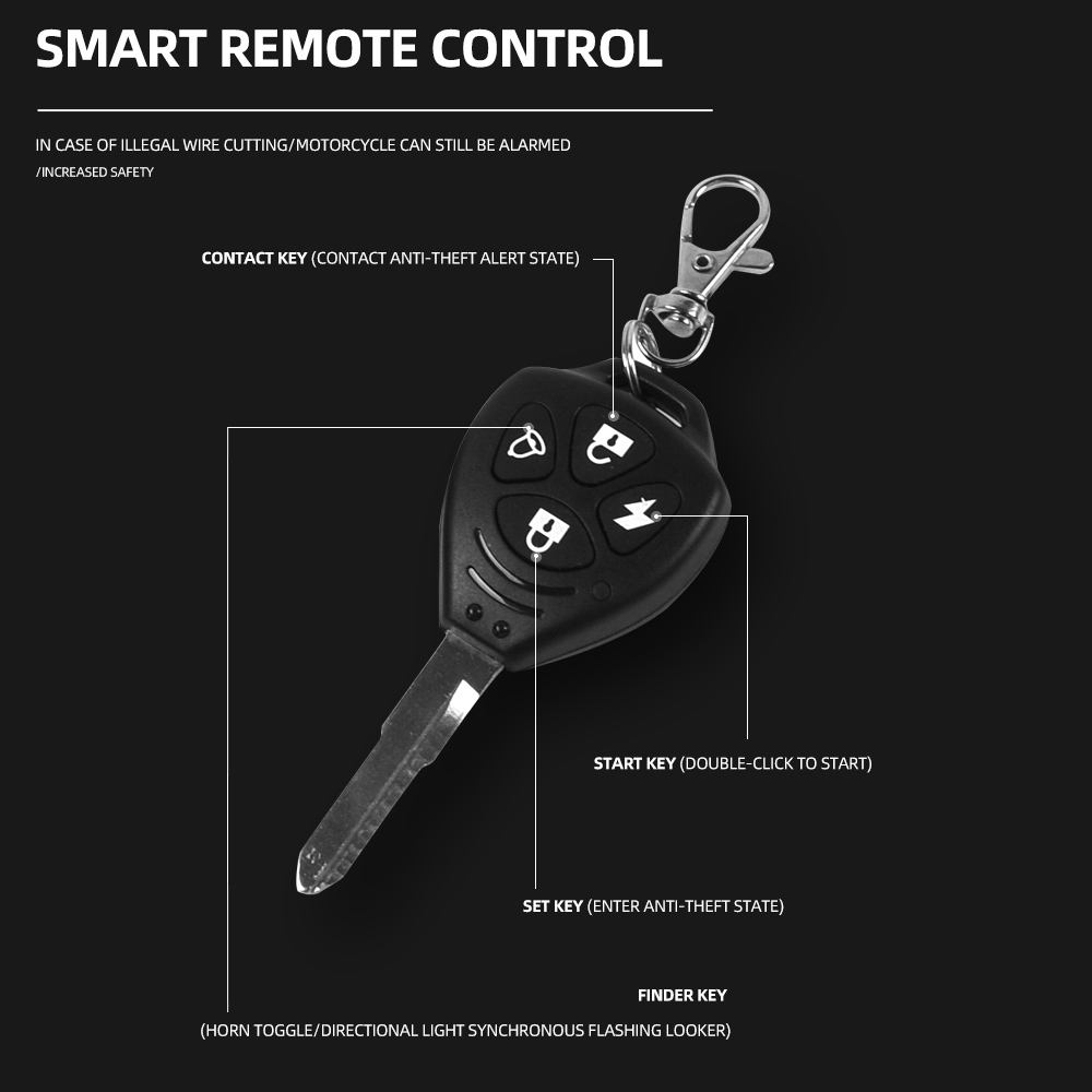 Cut Wise Anti Theft Protection One Click 12V Remote Control Motorcycle Security Alarma Para Moto Car Alarm SystemPopular