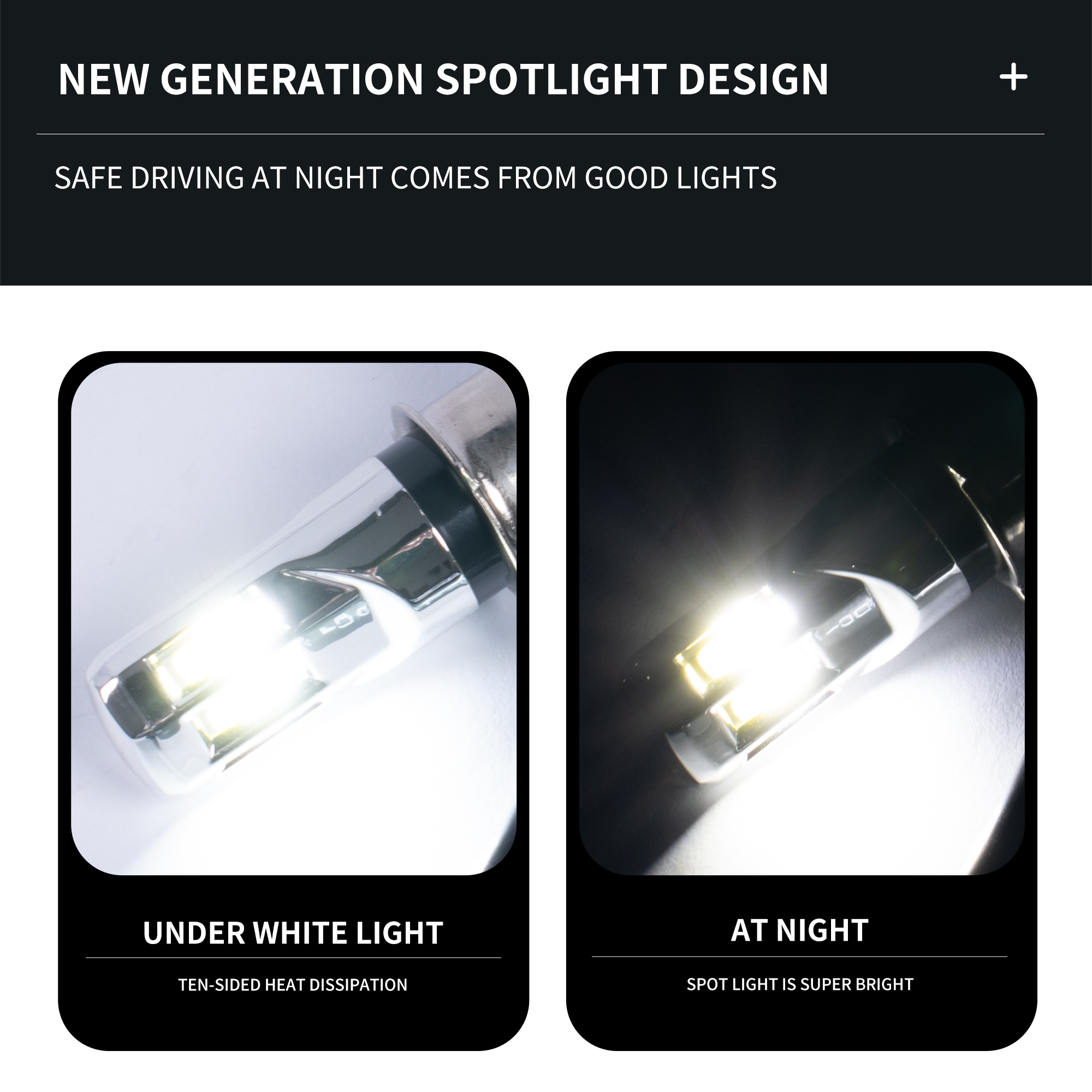Motorbike Accessories Headlight Led Fog Light Spotlight 10-30v 35w H4 Bulb