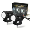 Motorcycle Led 12-80V Spotlight Headlight White Amber Driving Light Dual Color Headlamp IP67 Waterproof