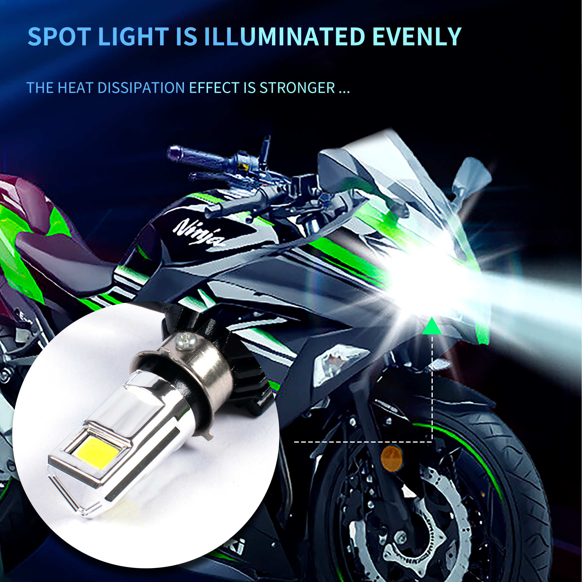 Mosaike Motorcycle Headlight Led Spotlight Super Bright Universal 10-30v 30w Motorcycle Headlamp Auto Parts