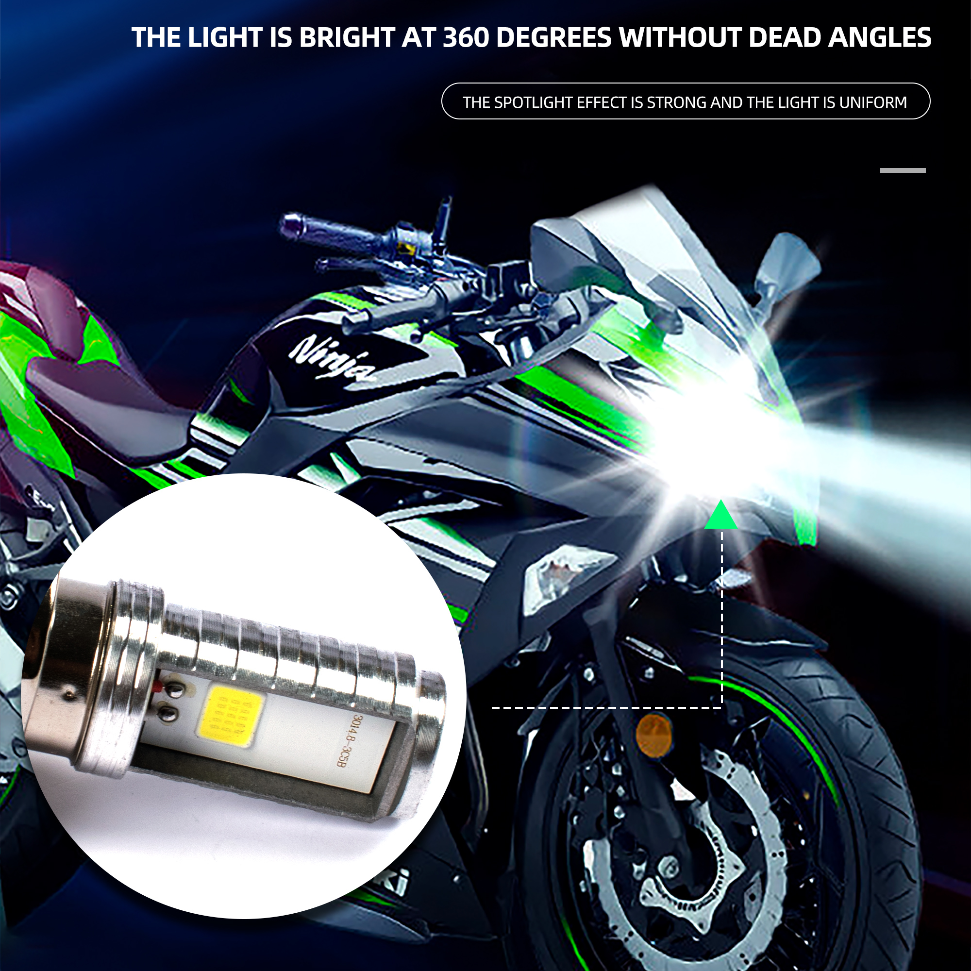 Motor Bike Accessories Motorcycle Modified Led H4 Headlight Angel Eyes Mini Driving Light Universal 12v Fog Spotlight