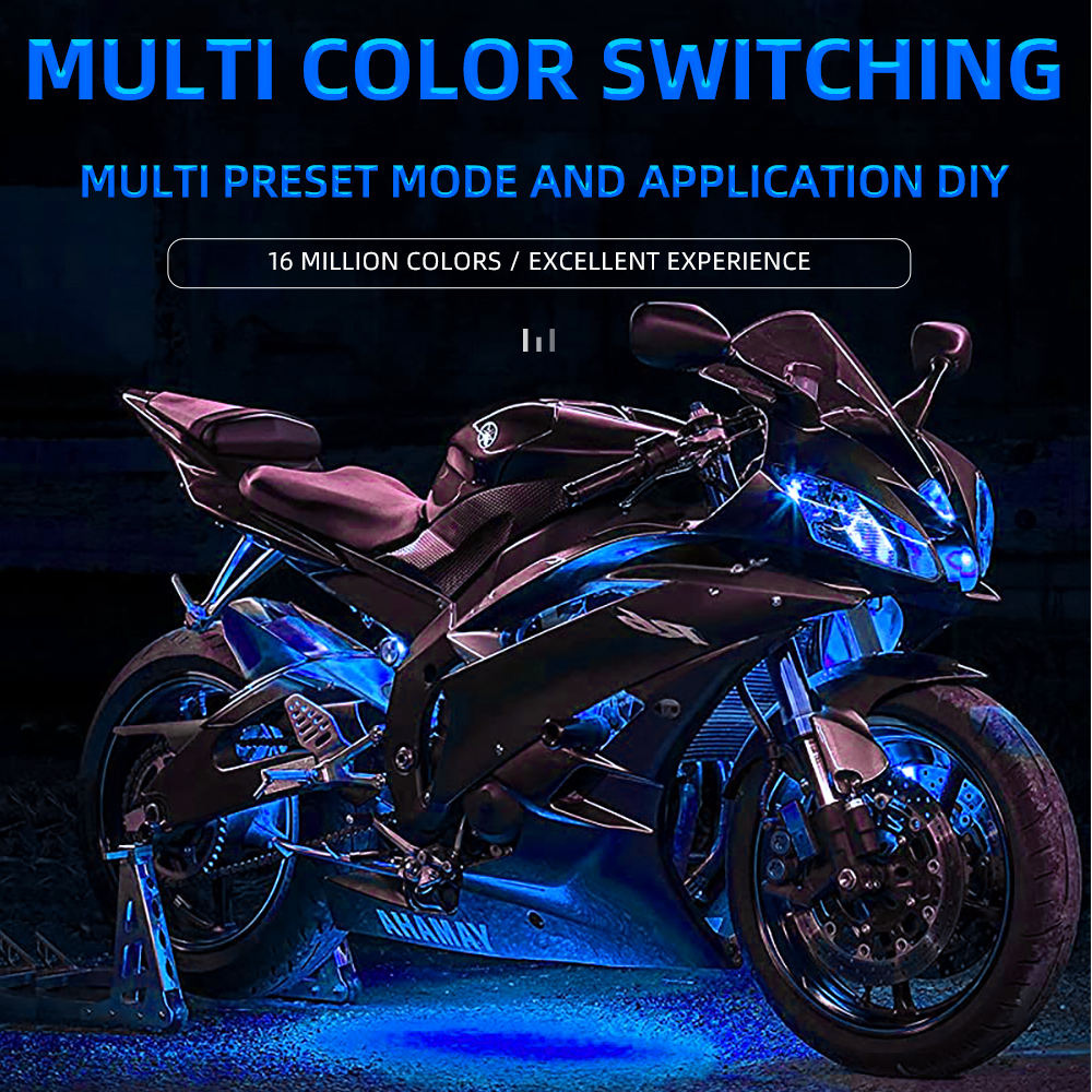 Dc 12v Ledcare Multicolor Waterproof Accent Atmosphere Music Sync Motorcycle Rgbic Neon Smart Strip Lights