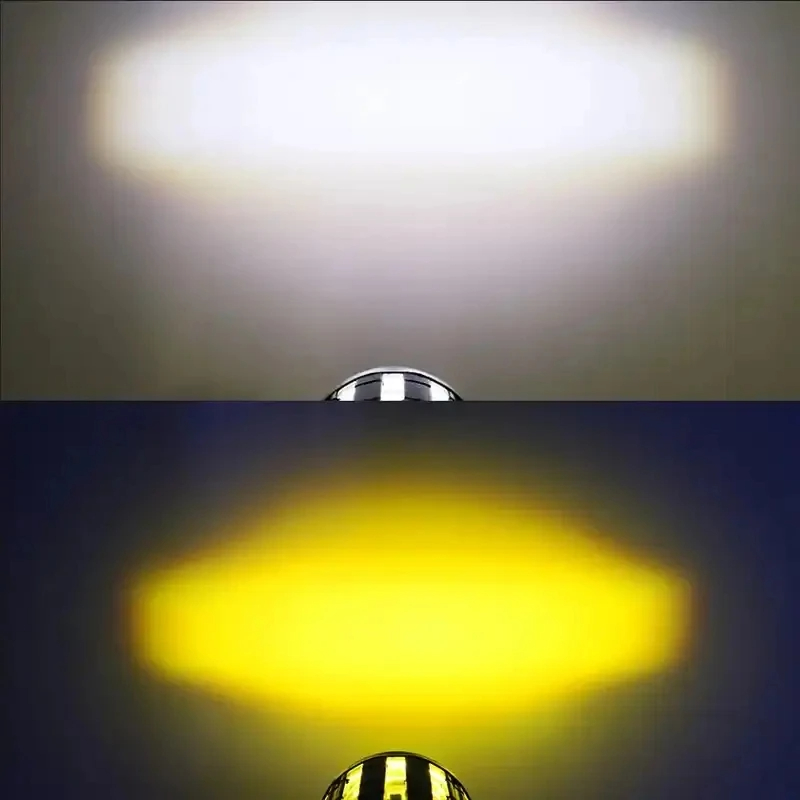 Motorcycle Led 12-80V Spotlight Headlight White Amber Driving Light Dual Color Headlamp IP67 Waterproof