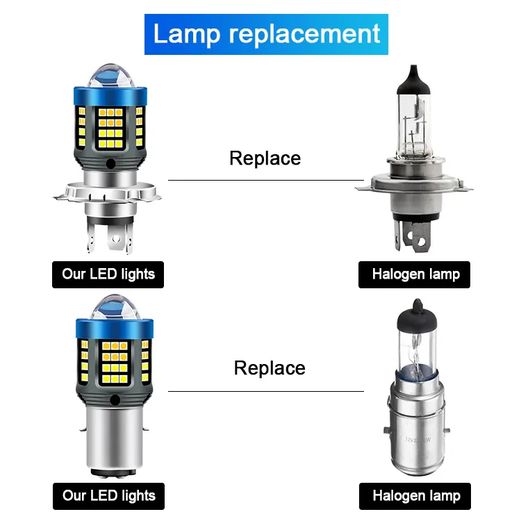 Motorcycle Led 9-80v Bulbs Highlight Lights Motorcycle H4 BA20D H6 Led Headlamp High Low Beam White Yellow