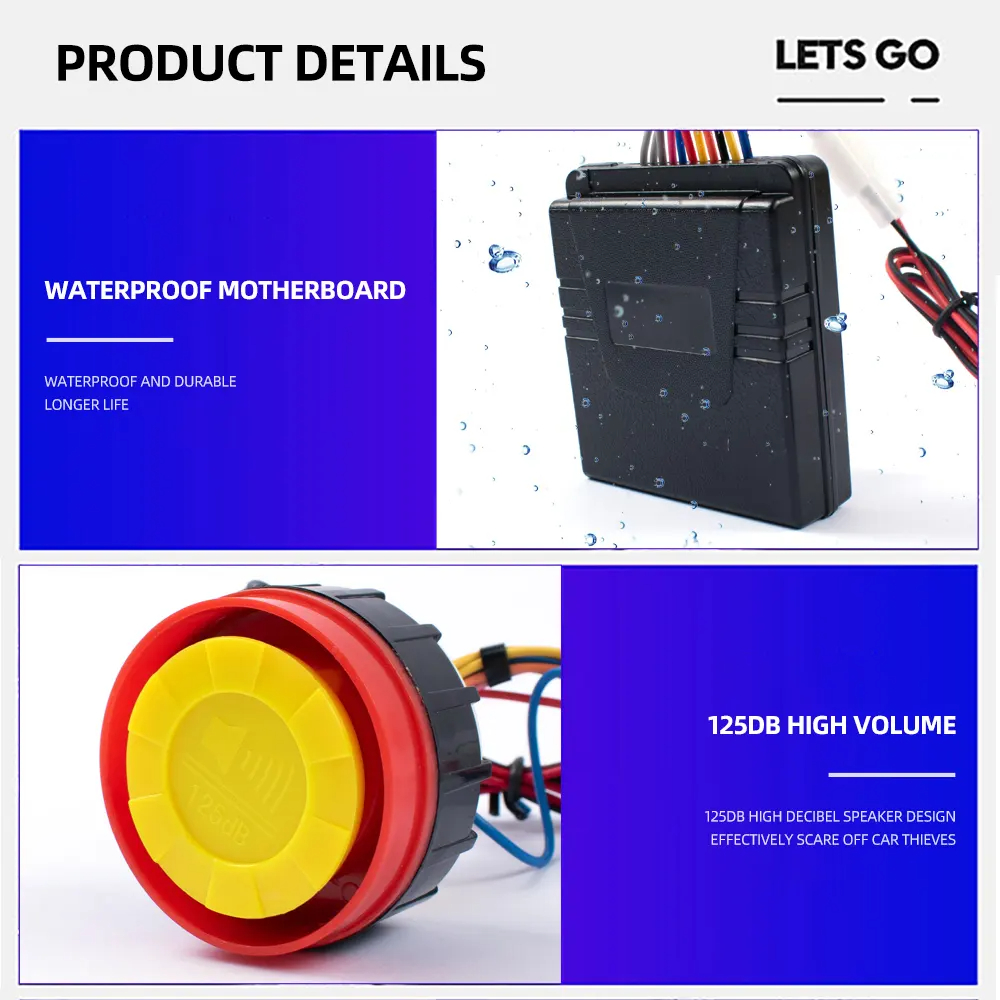 Alarma motos Anti theft Three dimensional sensing lever 5 125DB tweeter 2 way security system motorcycle alarm