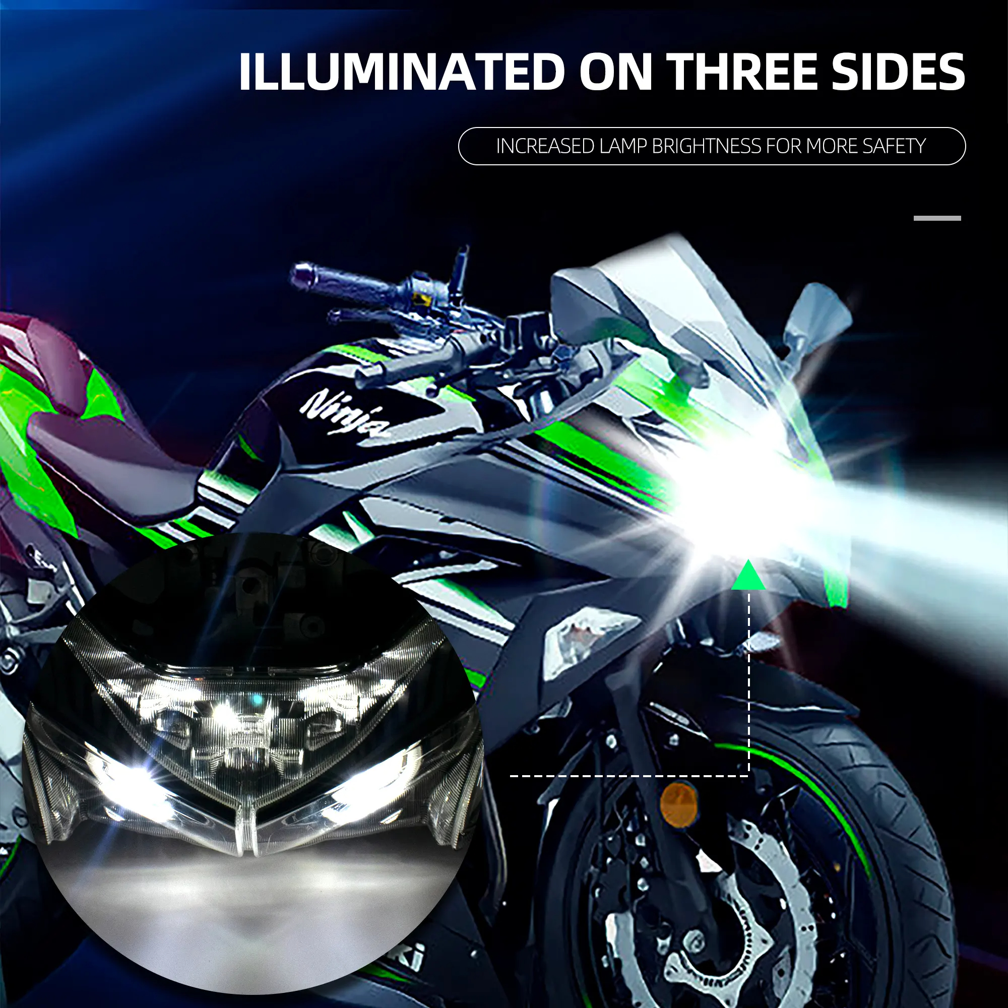Mosaike Motorcycle Refit Accessaries Parts Turn Signal Light Double Projector Headlight For Yamaha Nvx155_Aerox 155