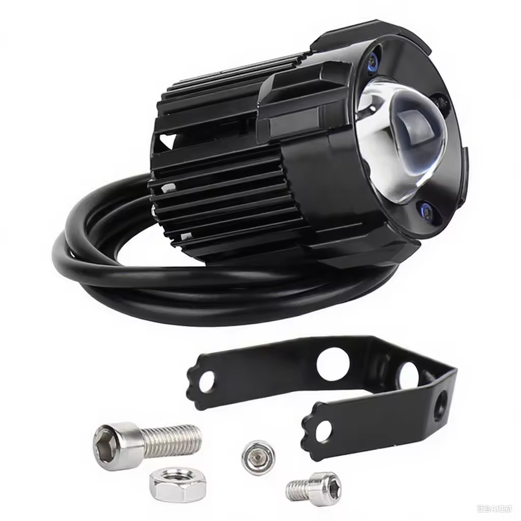 Popular Motorcycle LED Spotlight - White/Yellow Light, Small Steel Cannon Design, Aviation Aluminum Shell for Modified Headlight