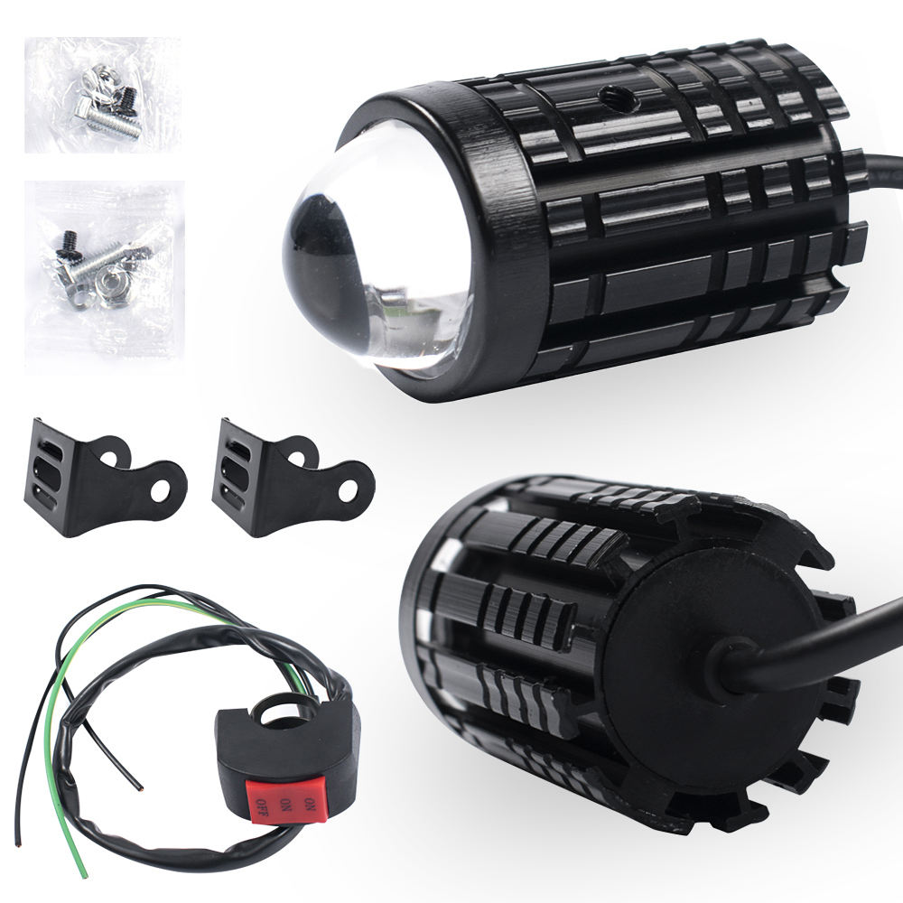 Dual Color 12v Fog Spotlights Auxiliary Headlights Motorcycle Led Universal Accessories Motorbike Spare Parts