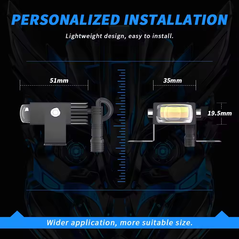 New Motorcycle Flash Auxiliary Spotlight and High Brightness LED Modified Headlight with Dual Color Light