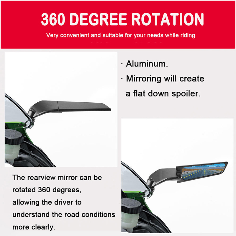 Universal Motorbike Wing Rearview Side Rear Mirrors Motorcycle Part And Accessories Mirrors For Honda Yamaha Suzuki Bmw Ducati