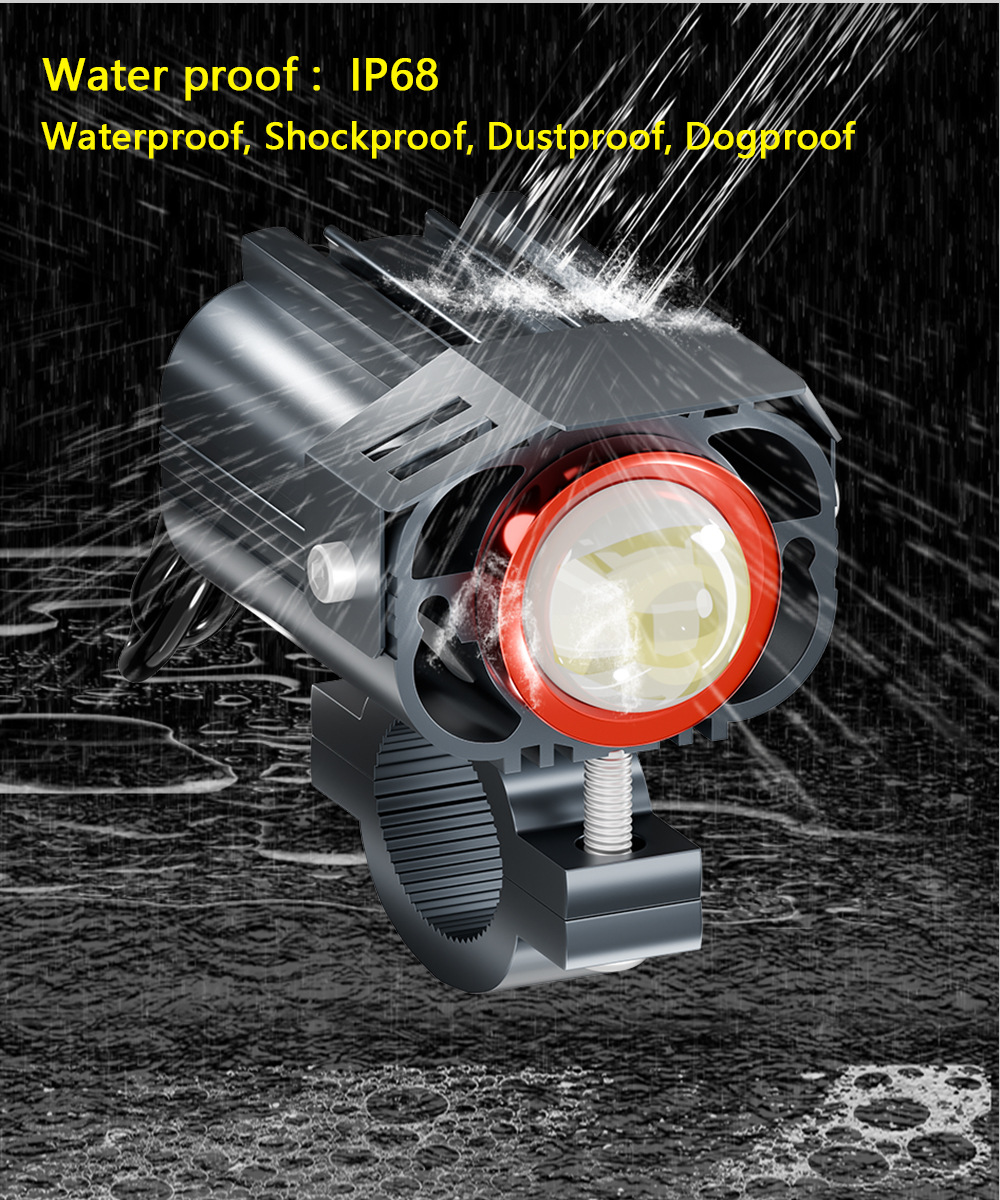 Sharp Flash Dual Color Led Motorcycle Fog Spotlight Aluminum Alloy IP67 Headlight Driving Light Motorcycle Accessories