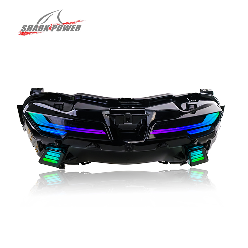 For Yamaha Nmax Turbo 2025 Motorbike RGB Led Tai Light With Turn Signal Brake Indicator Motorcycle Body Parts Lighting System