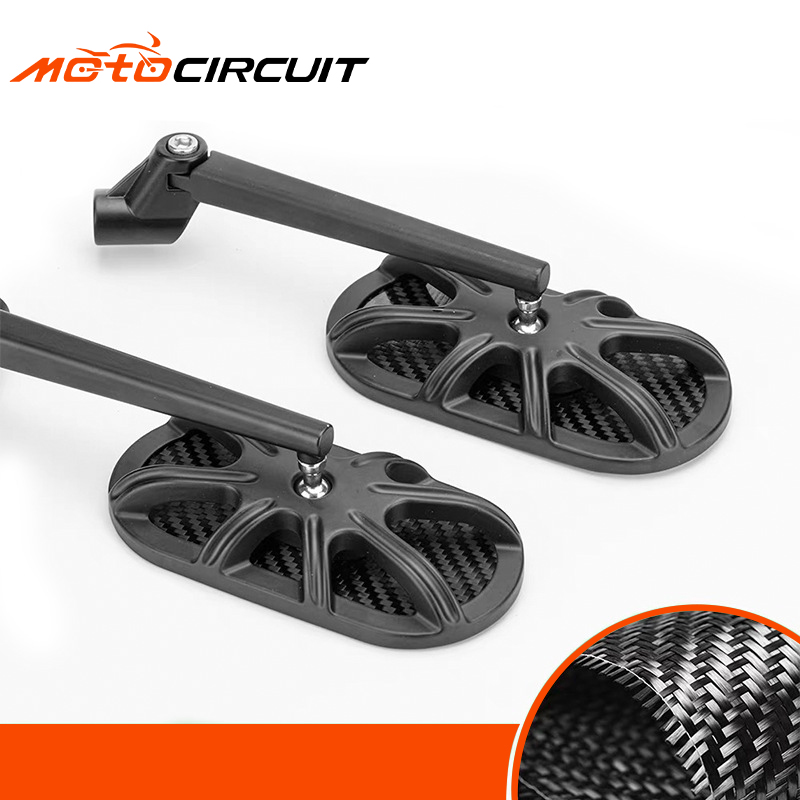 Carbon fiber Universal Motorcycle Retro Rearview Aluminum alloy Mirror Modified Electric Motorbike Spare Parts