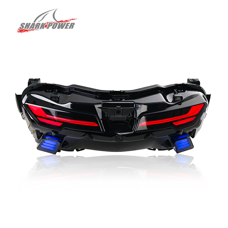 For Yamaha Nmax Turbo 2025 Motorbike RGB Led Tai Light With Turn Signal Brake Indicator Motorcycle Body Parts Lighting System