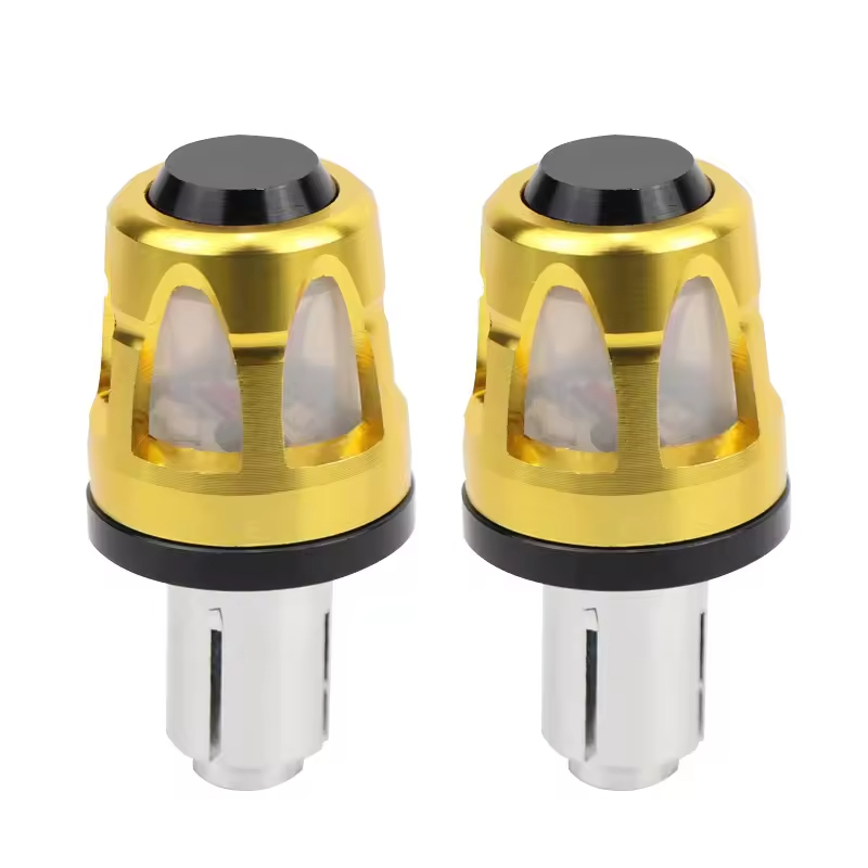 Modified Motorcycle LED Handle End Plug with Turn Signal Aluminum Alloy Grip Balance Block Universal Motorbike Accessories