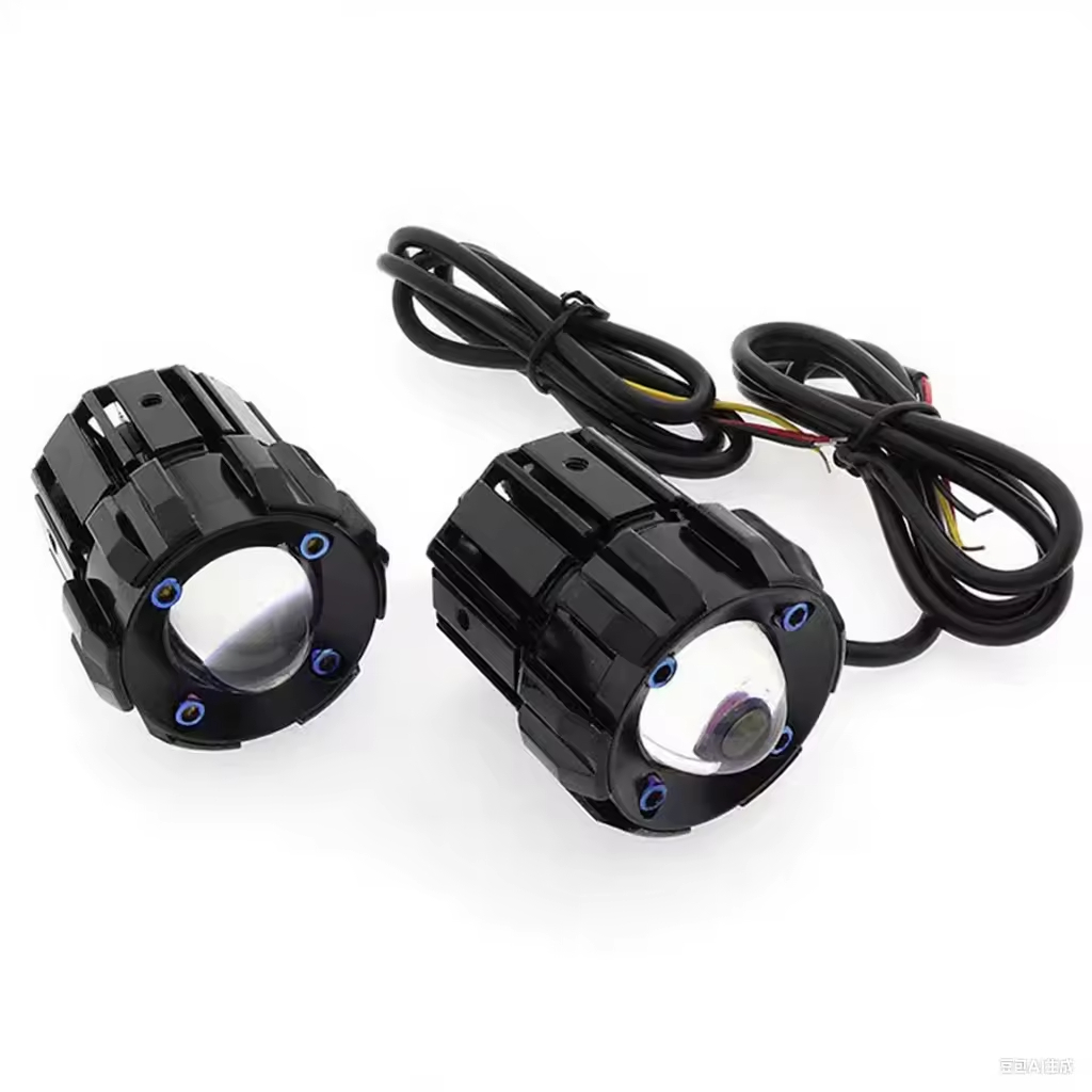 Popular Motorcycle LED Spotlight - White/Yellow Light, Small Steel Cannon Design, Aviation Aluminum Shell for Modified Headlight