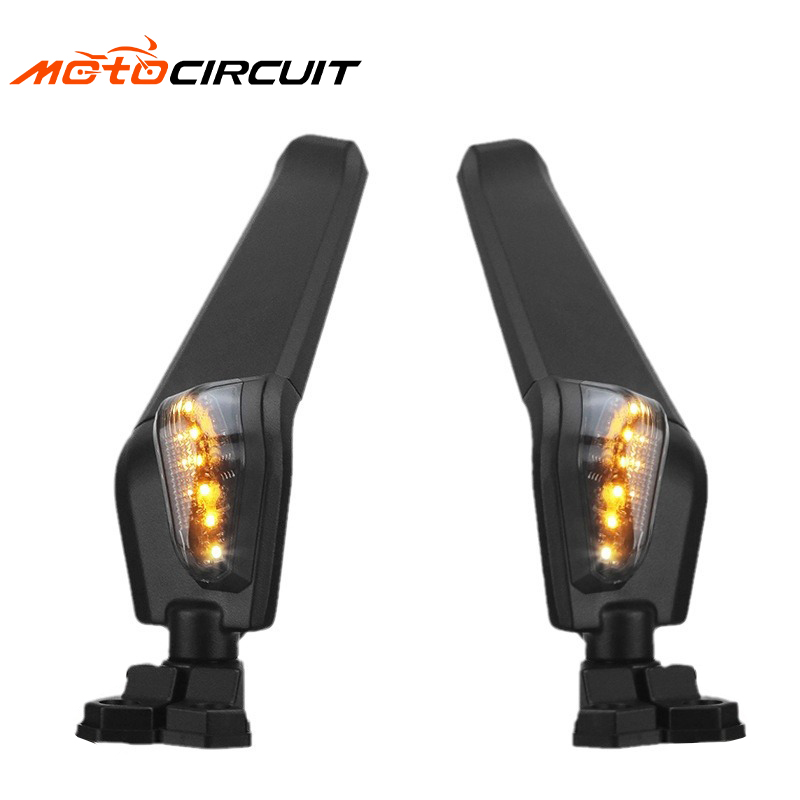 Motorcycle Aluminum alloy Rearview Mirror Spoiler With Light Universal Modified Motorbike Spare Accessories Parts