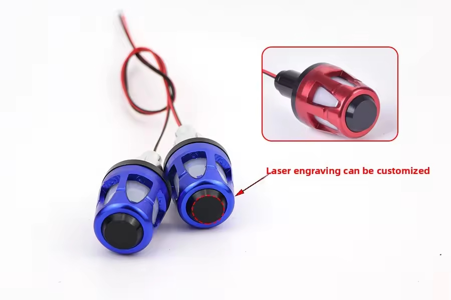 Modified Motorcycle LED Handle End Plug with Turn Signal Aluminum Alloy Grip Balance Block Universal Motorbike Accessories