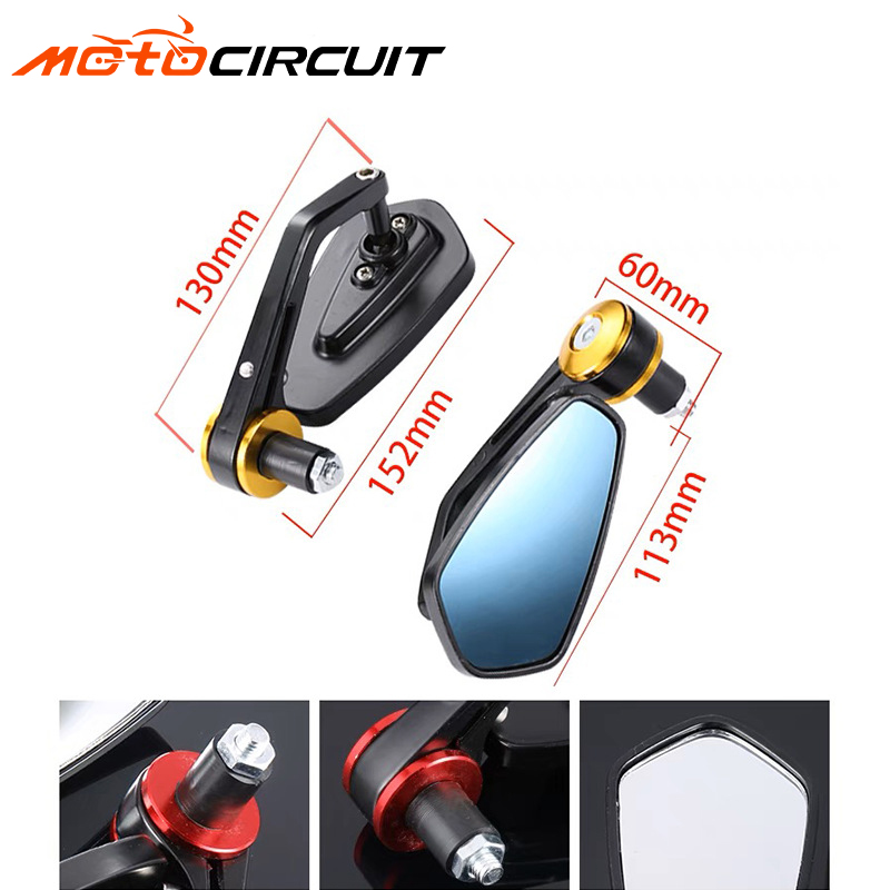 All-Aluminium Universal Electric Motorbike 22mm Rearview Mirror Motorcycle Retrofit Spare Parts Accessories