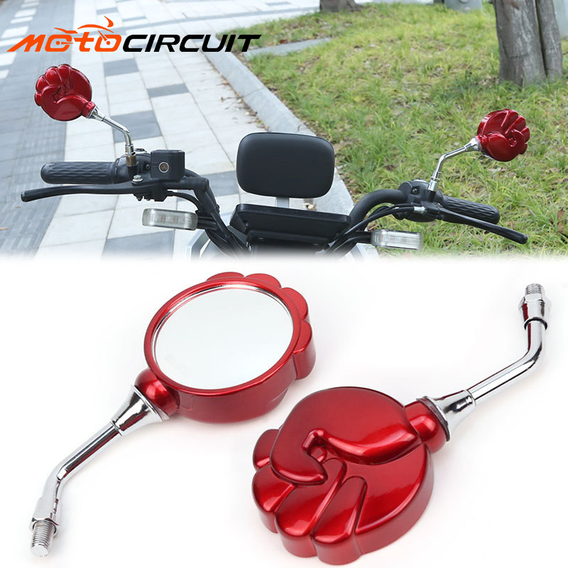 Fist Type Reflector Scooter Rearview Mirror Plastic Modified Universal Motorcycle Mirror Spare Parts Accessories No reviews yet